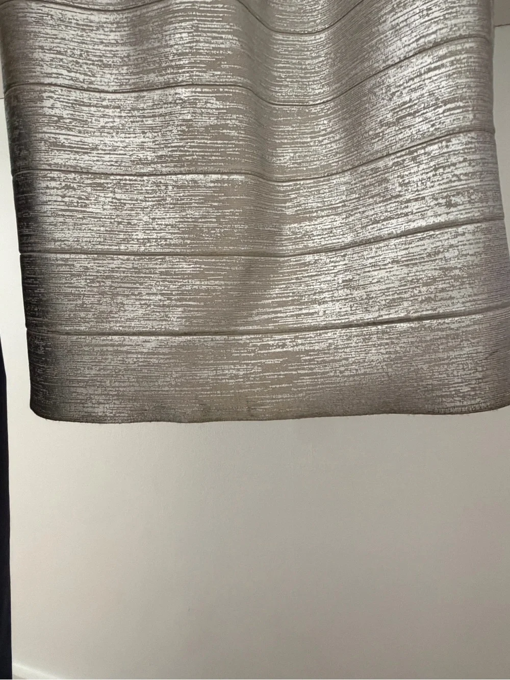 Herve Leger Metallic Silver Ruched Maxi Gown - Picture 6 of 6